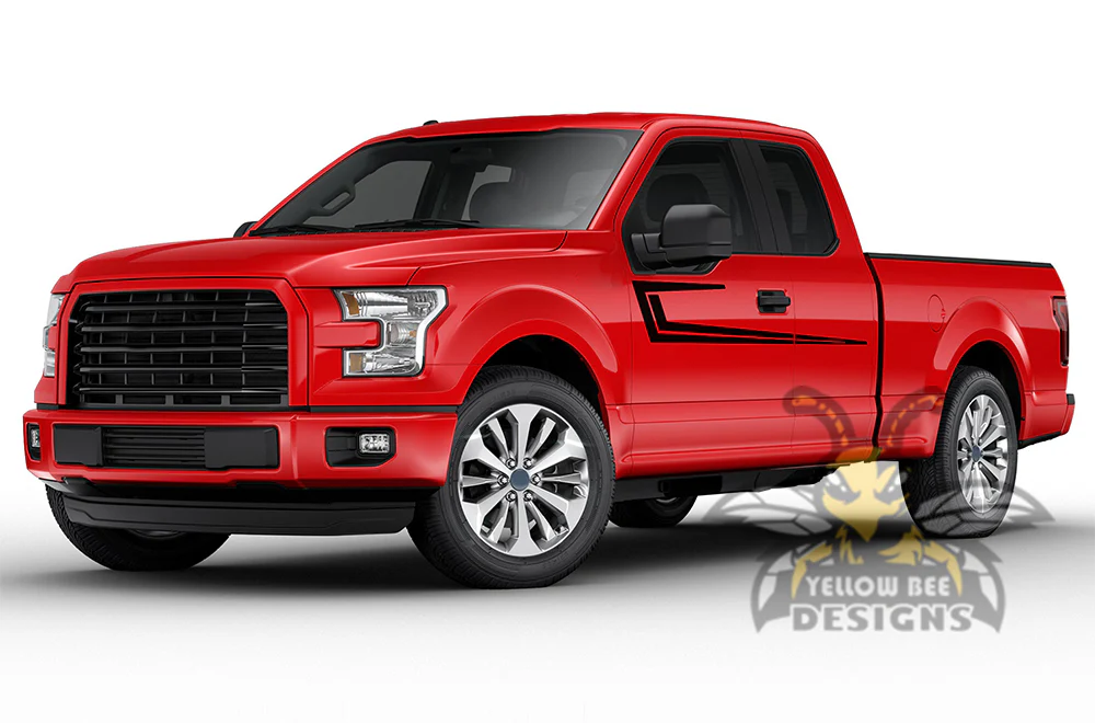 Speed Stripes Graphics Vinyl Decals Compatible with Ford F150 Super Cab 6.5'' - Image 2