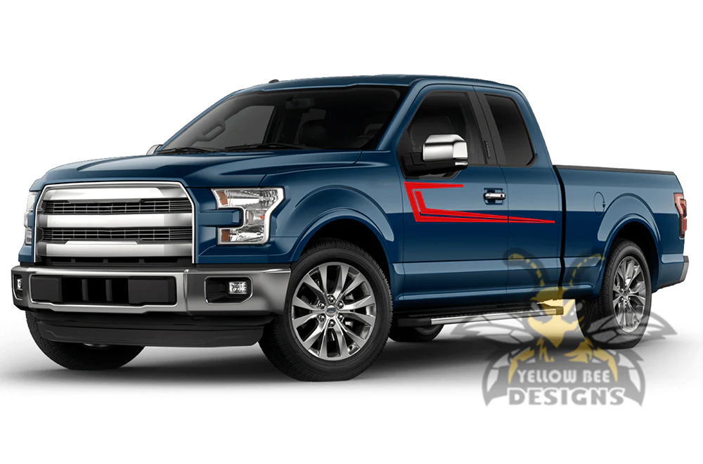 Speed Stripes Graphics Vinyl Decals Compatible with Ford F150 Super Cab 6.5'' - Image 3