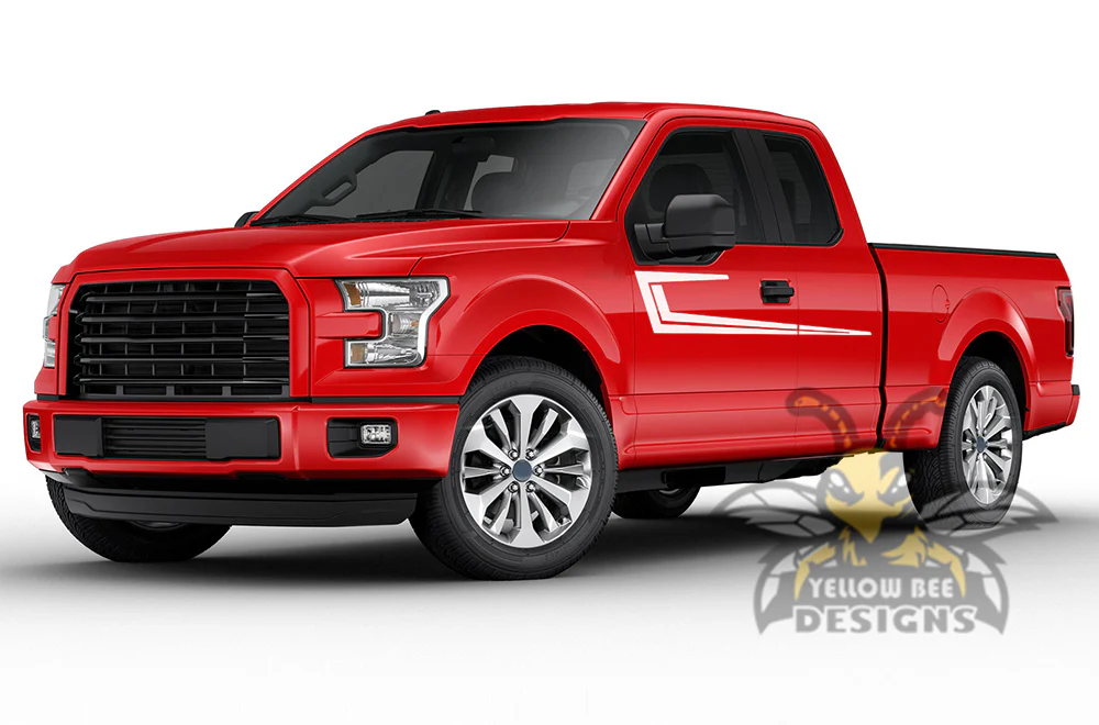 Speed Stripes Graphics Vinyl Decals Compatible with Ford F150 Super Cab 6.5'' - Image 4