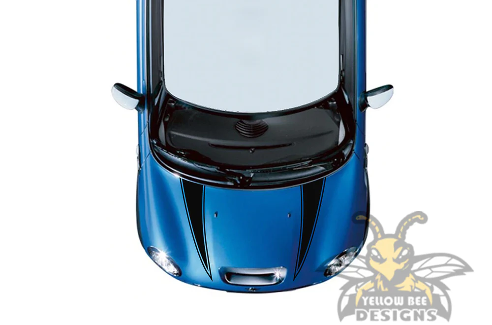 Spikes Hood Stripes Graphics Vinyl Decal Compatible with Mini Cooper - Image 2