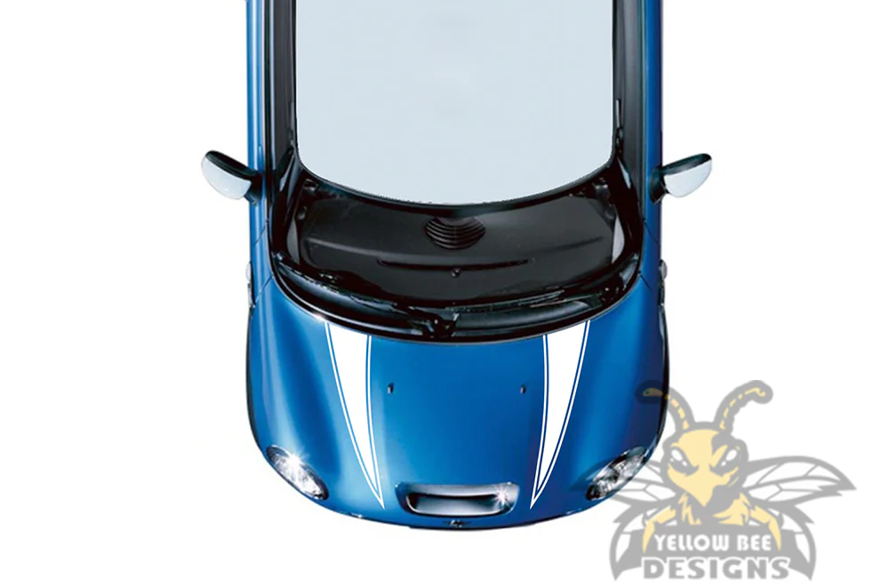Spikes Hood Stripes Graphics Vinyl Decal Compatible with Mini Cooper - Image 3
