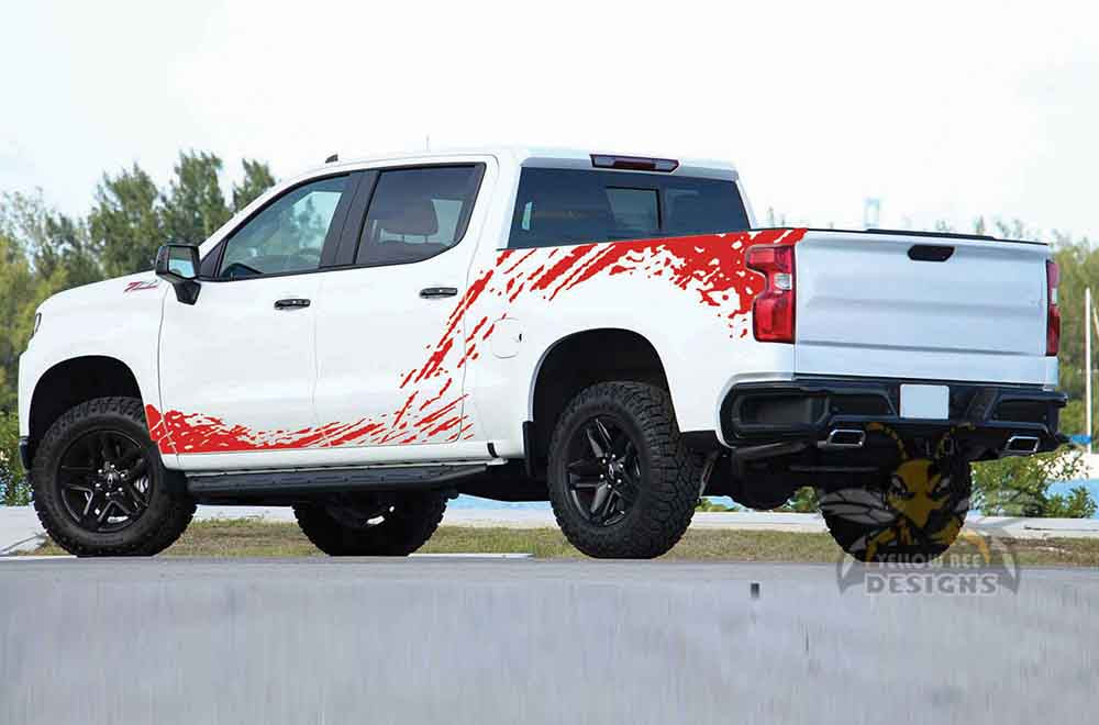 Splash Bed & Rocker Graphics Vinyl Decals Compatible with Chevrolet Silverado 1500 Crew Cab - Image 4