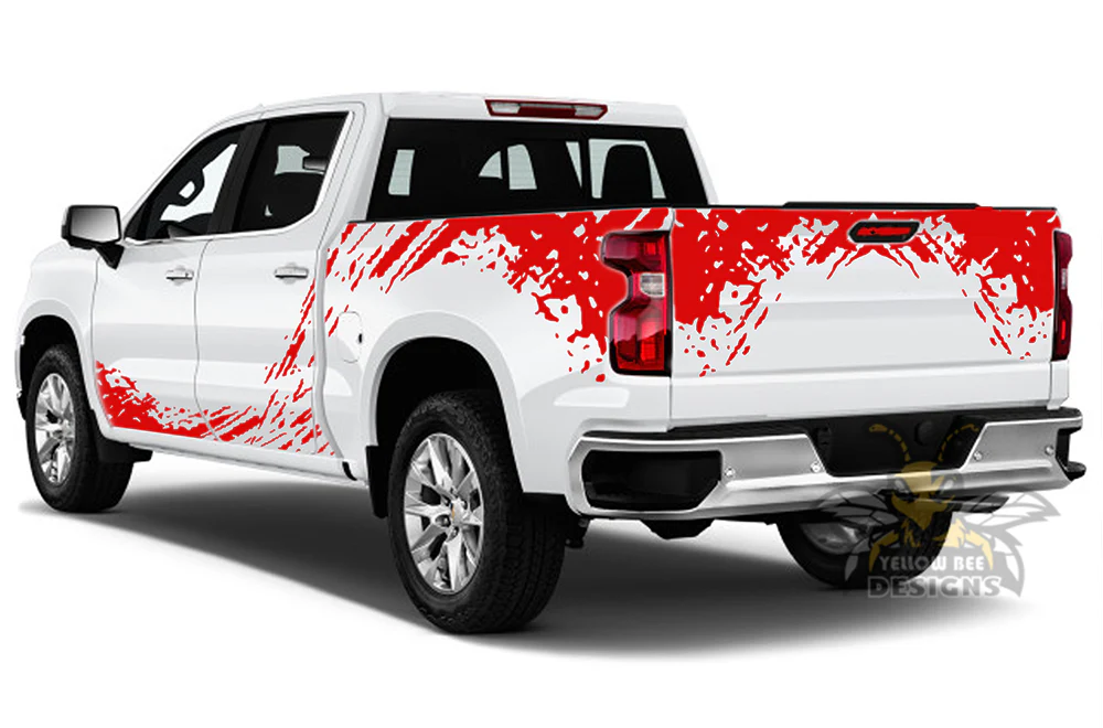 Splash Bed & Rocker & Tailgate Graphics Vinyl Decals Compatible with Chevrolet Silverado 1500 Crew Cab - Image 3