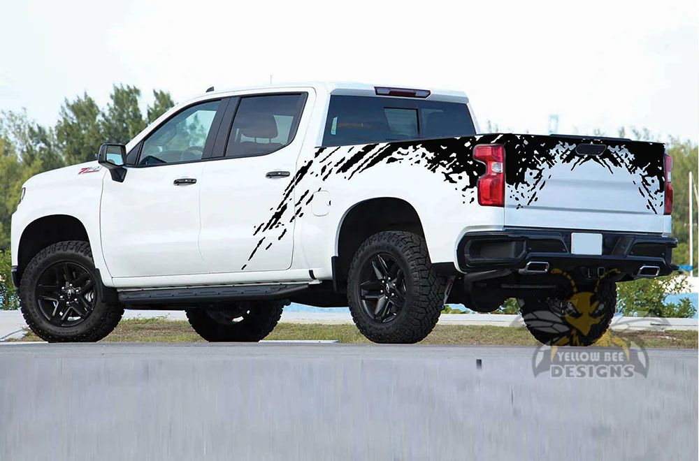 Splash Bed & Tailgate Graphics Vinyl Decals Compatible with Chevrolet Silverado 1500 Crew Cab - Image 2