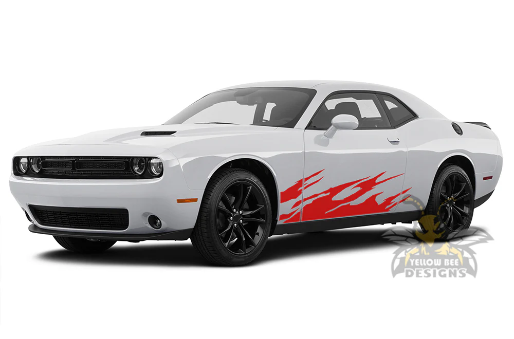 Splash Door Side Graphics Vinyl Decals Compatible with Dodge Challenger - Image 2