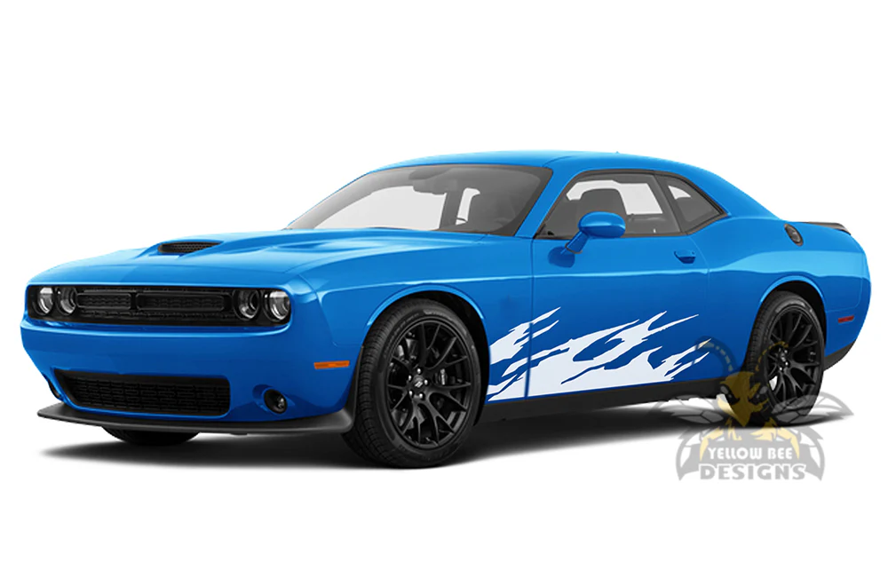 Splash Door Side Graphics Vinyl Decals Compatible with Dodge Challenger - Image 3