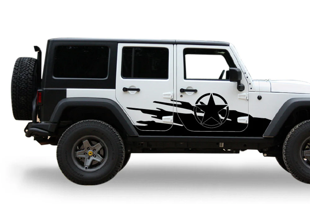 Splash Star Graphics Kit Vinyl Decal Compatible with Jeep Wrangler