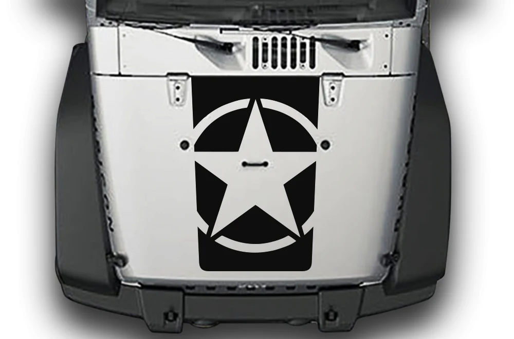 Star Hood Graphics Vinyl Decals Compatible with Jeep JK Wrangler 2007-2018