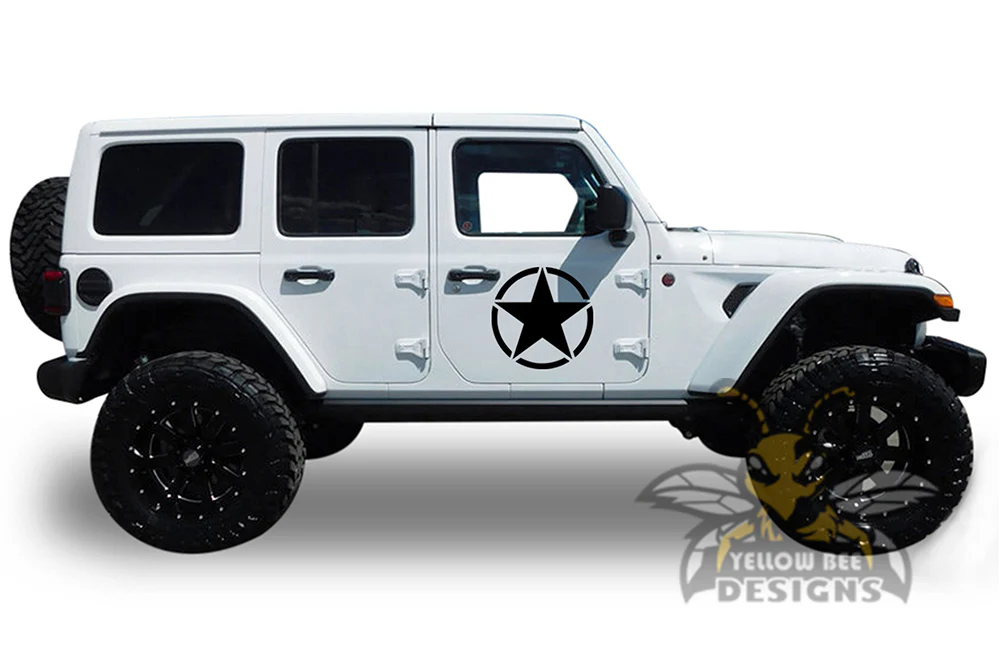 Stars Side Graphics Kit Vinyl Decal Compatible with Jeep JL Wrangler - Image 2