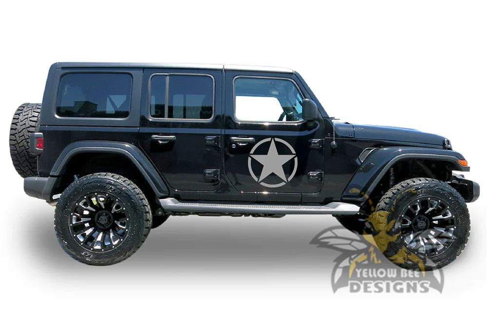 Stars Side Graphics Kit Vinyl Decal Compatible with Jeep JL Wrangler - Image 3