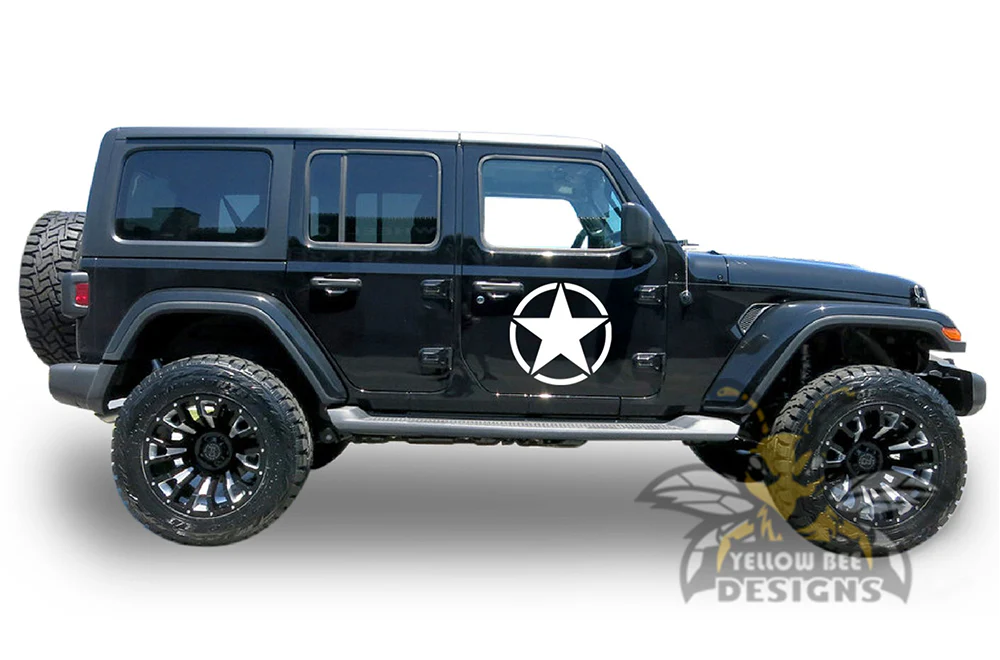 Stars Side Graphics Kit Vinyl Decal Compatible with Jeep JL Wrangler - Image 4