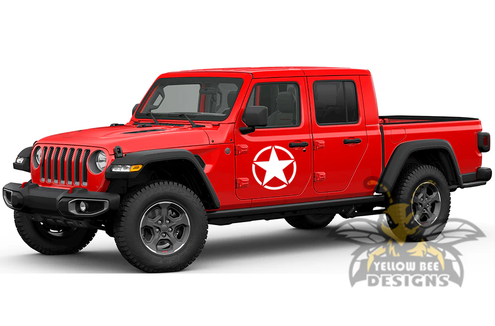 Stars Side Graphics Kit Vinyl Decal Compatible with Jeep JT Gladiator 4 Door - Image 2