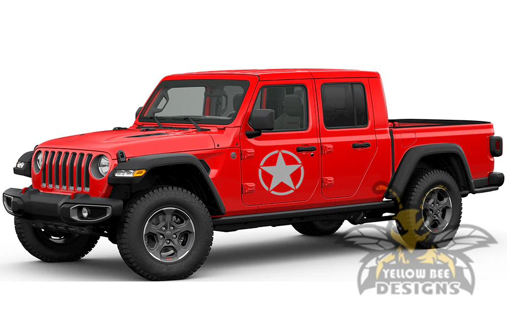 Stars Side Graphics Kit Vinyl Decal Compatible with Jeep JT Gladiator 4 Door - Image 4