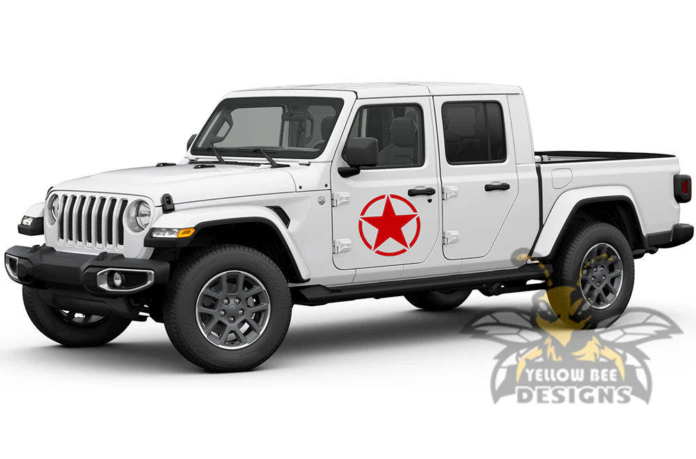 Stars Side Graphics Kit Vinyl Decal Compatible with Jeep JT Gladiator 4 Door - Image 5