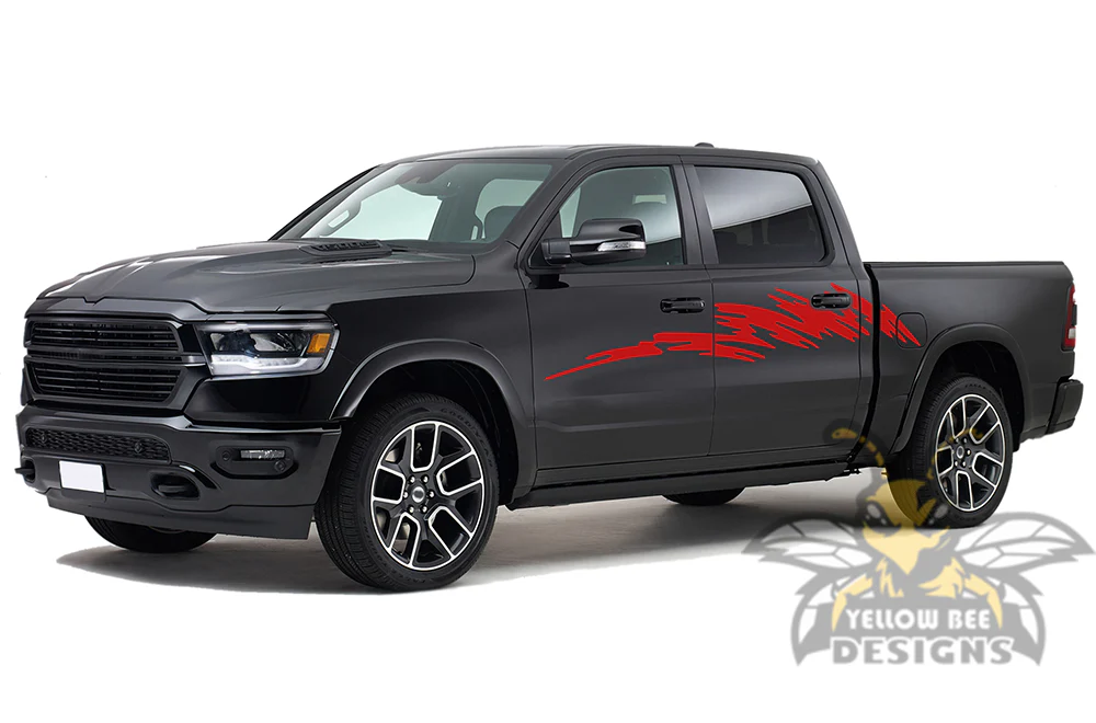 Strike Side Door Graphics Kit Vinyl Decal Compatible with Dodge Ram 1500 Crew Cab - Image 3