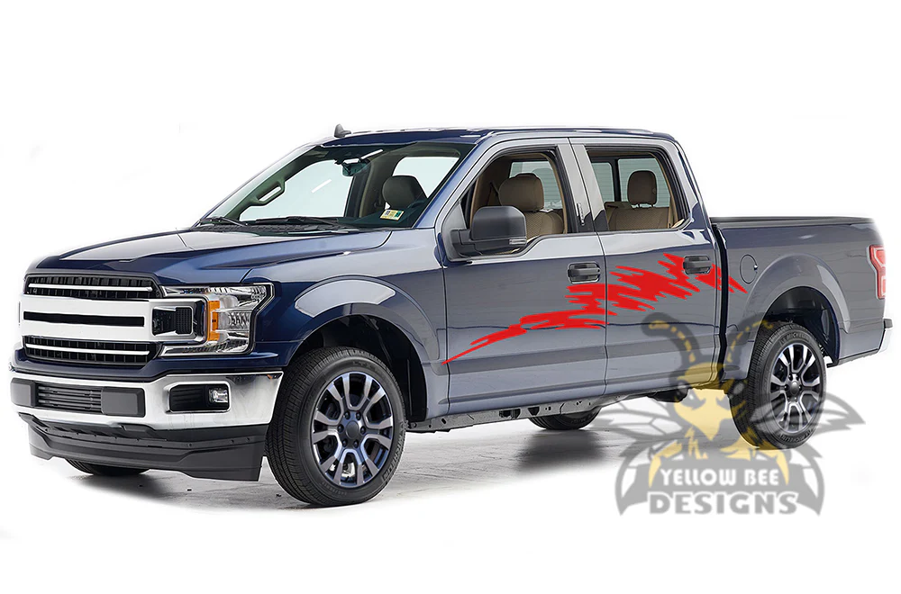 Strike Side Stripes Graphics Vinyl Decals Compatible with Ford F150 Super Crew Cab 5.5'' - Image 3