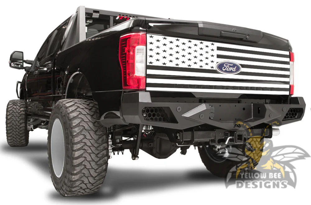 Tailgate Usa Flag Graphics Vinyl Decals Compatible with Ford F450 Crew Cab - Image 4