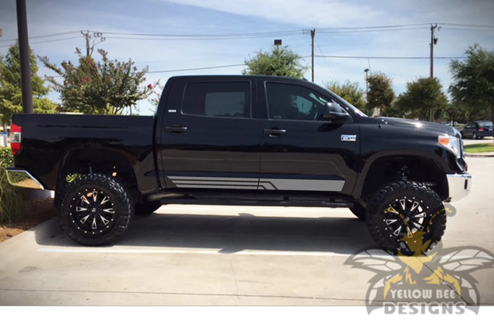 Three Lines Stripes Graphics Kit Vinyl Decal Compatible with Toyota Tundra Crewmax - Image 5