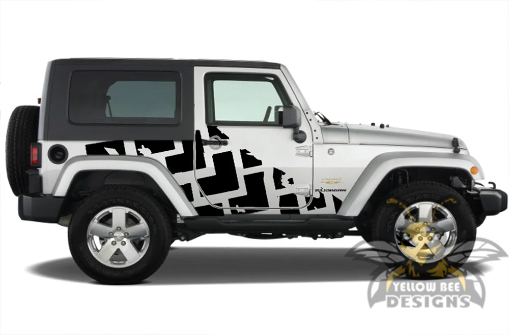 Tire Tracks Graphics Kit Vinyl Decal Compatible with Jeep JK Wrangler 2007-2018 - Image 5