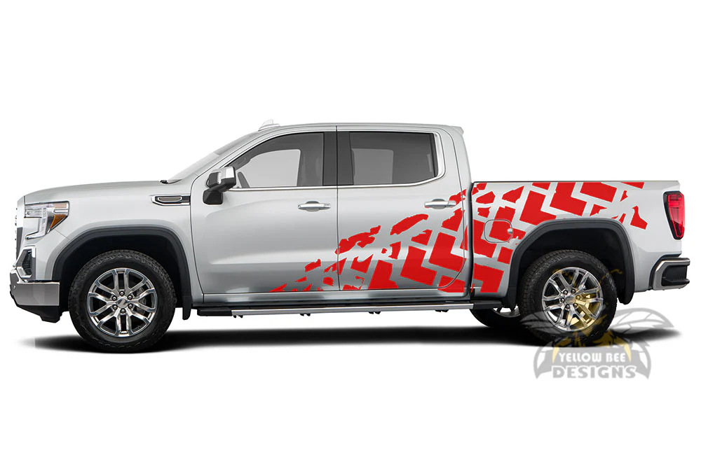 Tire truck side Graphics Vinyl Decals Compatible with GMC Sierra Crew Cab - Image 3