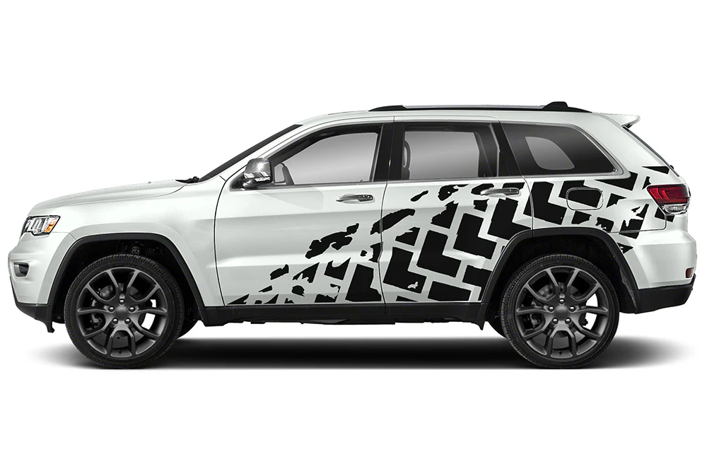 Tire Truck Side Graphics Vinyl Decals Compatible with Grand Cherokee