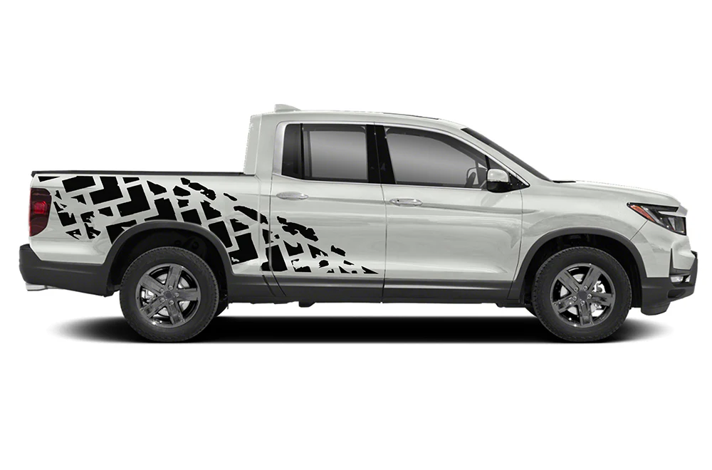 Tire Truck Side Graphics Vinyl Decals Compatible with Honda Ridgeline