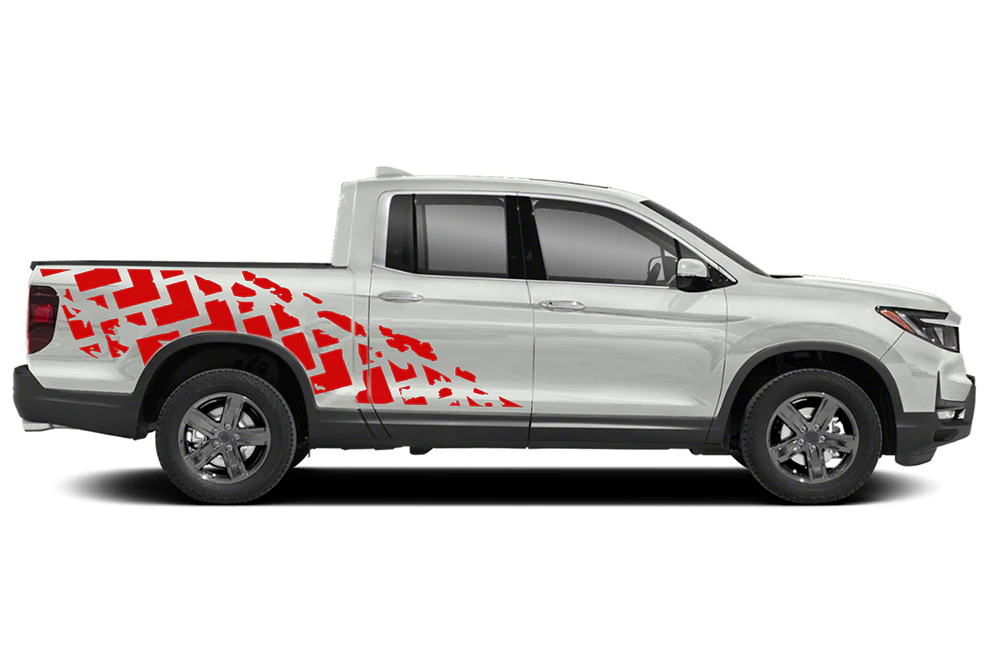 Tire Truck Side Graphics Vinyl Decals Compatible with Honda Ridgeline - Image 3