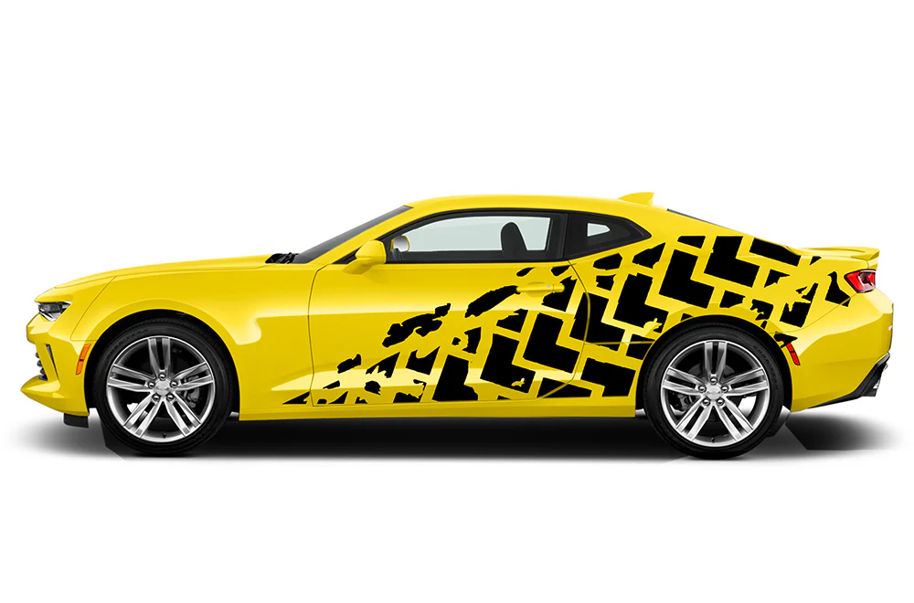 Tire Trucks Door Graphics Vinyl Decals Compatible with Chevrolet Camaro