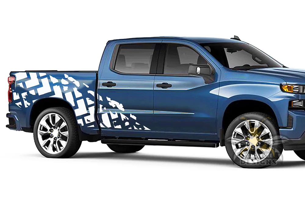 Tire Trucks Side Graphics Vinyl Decals Compatible with Chevrolet Silverado 1500 - Image 3
