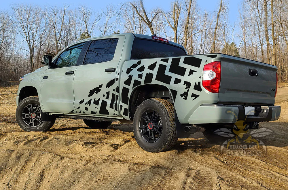 Tire Trucks Side Graphics Vinyl Decals Compatible with Toyota Tundra - Image 2