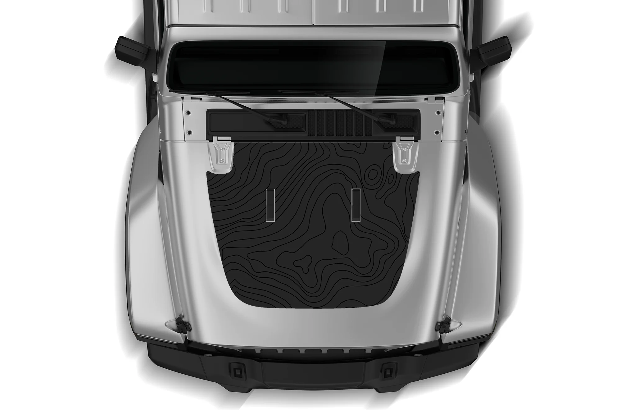 Topographic print Hood Graphics Decals Vinyl Compatible with Jeep JT Gladiator