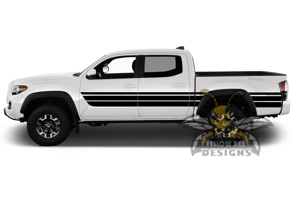 Triple Belt Lines Side Graphics Decals Vinyl Compatible with Toyota Tacoma Double Cab - Image 2
