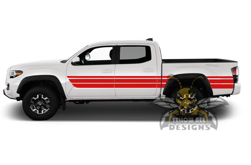 Triple Belt Lines Side Graphics Decals Vinyl Compatible with Toyota Tacoma Double Cab - Image 4