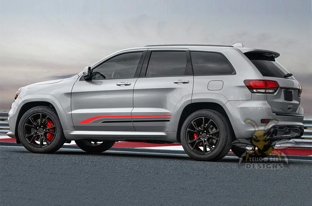Triple Colors Side Stripes Graphics Vinyl Decals Compatible with Grand Cherokee - Image 2
