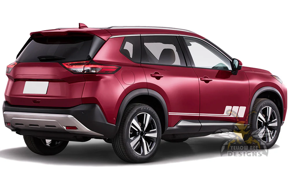 Triple Door Stripes Graphics Vinyl Decals Compatible with Nissan Rogue - Image 2
