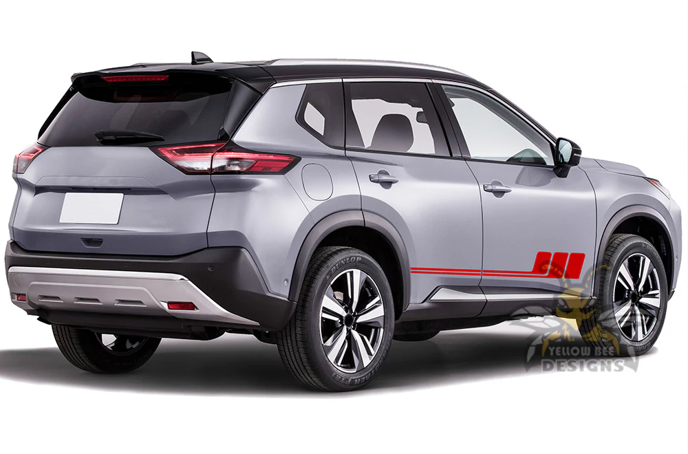 Triple Door Stripes Graphics Vinyl Decals Compatible with Nissan Rogue - Image 3