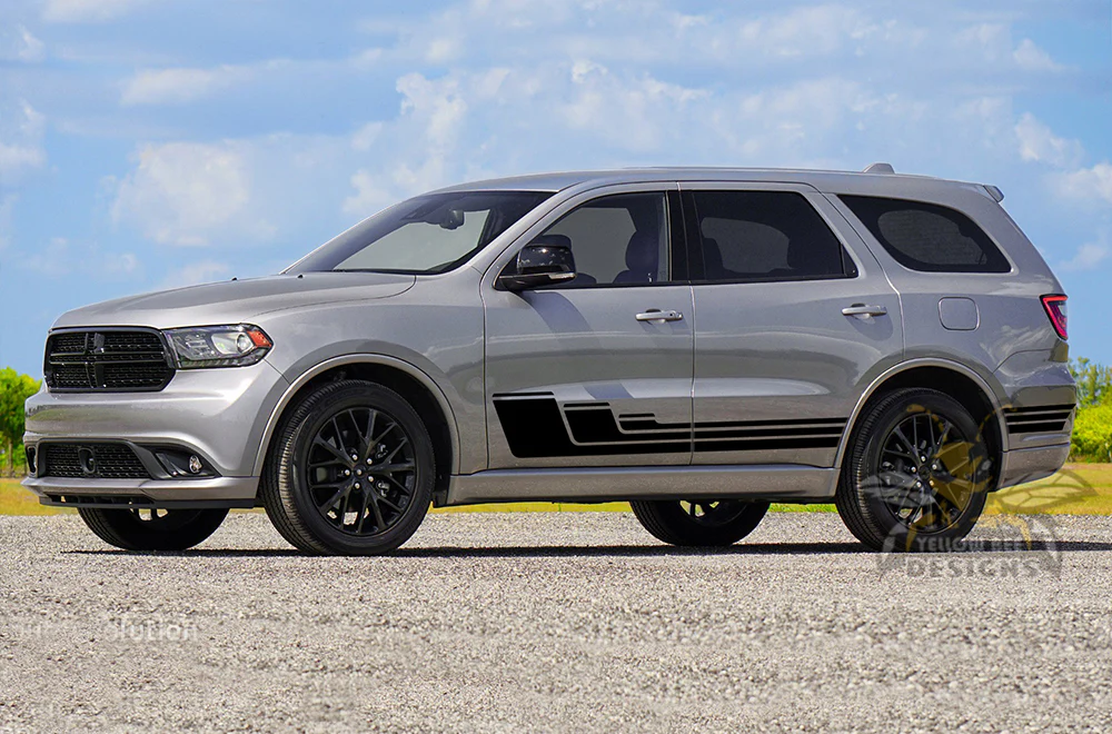 Triple Hockey Door Side Stripes Vinyl Decals Compatible With Dodge Durango - Image 4