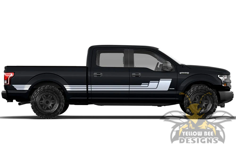 Triple Hockey Side Stripes Graphics Vinyl Decals Compatible with Ford F150 Super Crew Cab 6.5'' - Image 5