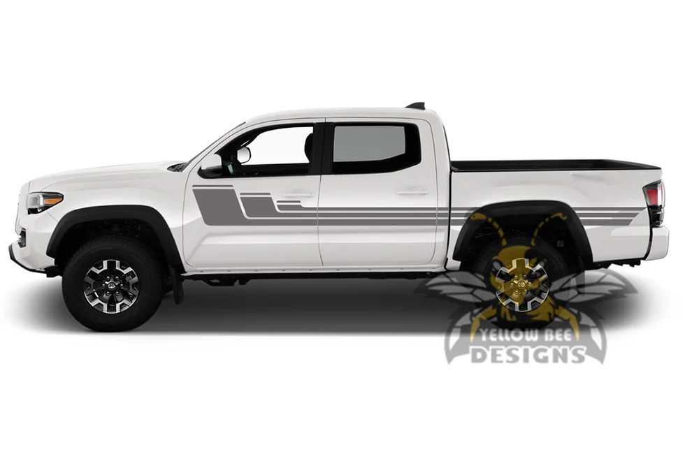 Triple Hockey Stripes Graphics Decals Vinyl Compatible with Toyota Tacoma Double Cab - Image 3