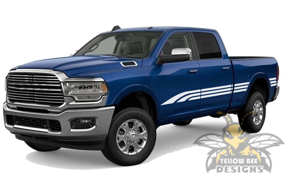 Triple Line Graphics Kit Vinyl Decal Compatible with Dodge Ram 2500 Crew Cab - Image 4
