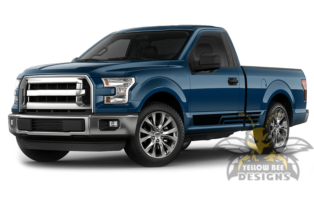 Triple Line Side Stripes Graphics Vinyl Decals Compatible with Ford F150 Regular Cab 6.5'' - Image 2