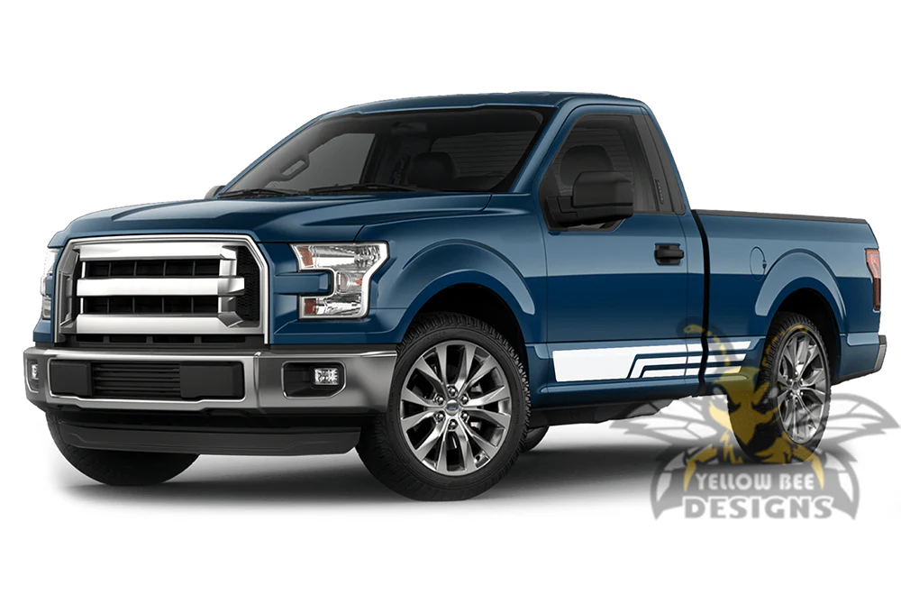 Triple Line Side Stripes Graphics Vinyl Decals Compatible with Ford F150 Regular Cab 6.5'' - Image 4