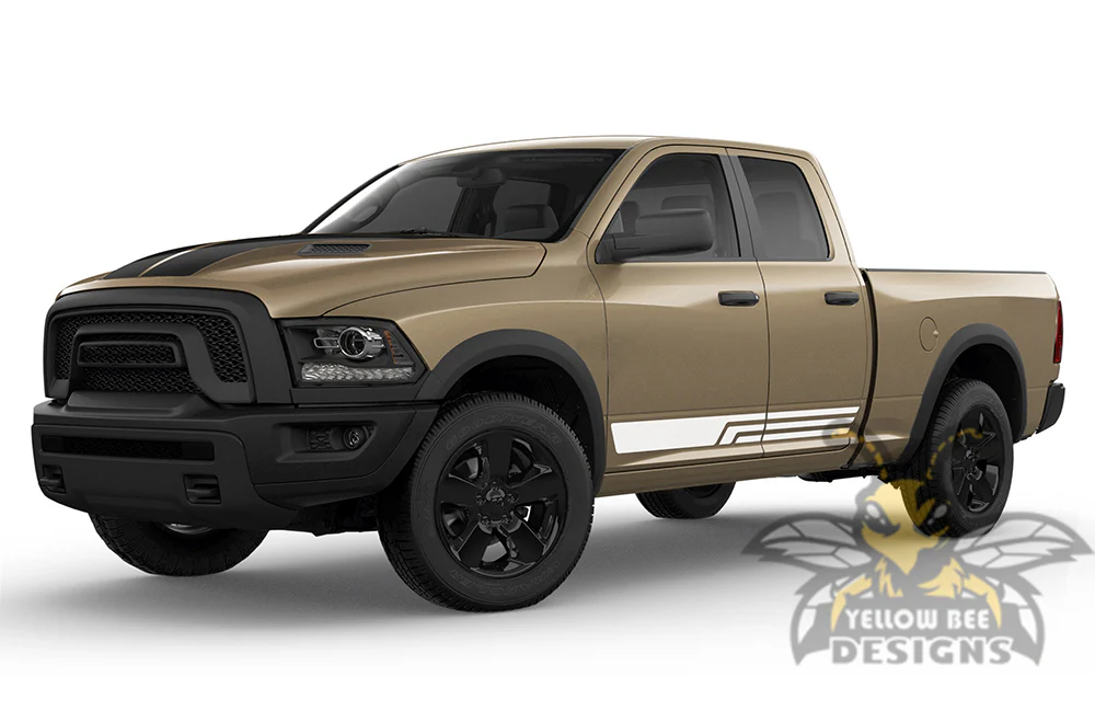 Triple Line Stripes Graphics Kit Vinyl Decals Compatible with Dodge Ram 1500 Quad Cab - Image 4