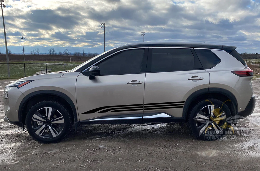Triple Line Stripes Graphics Vinyl Decals Compatible with Nissan Rogue - Image 2