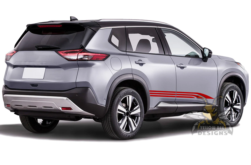 Triple Line Stripes Graphics Vinyl Decals Compatible with Nissan Rogue - Image 4