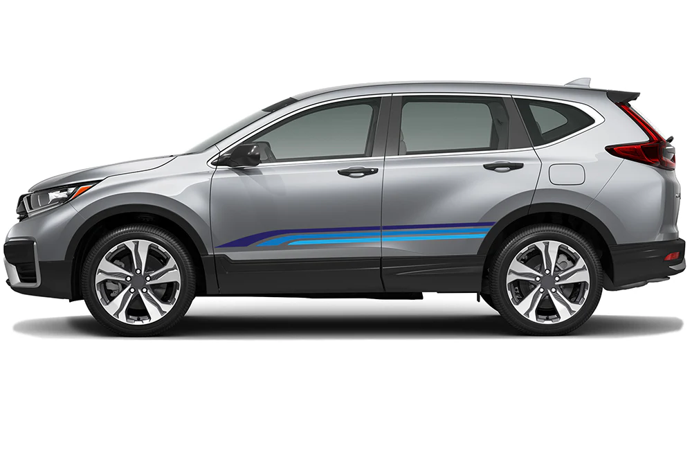 Triple retro stripes light blue Graphics Vinyl Decals Compatible with Honda CR-V
