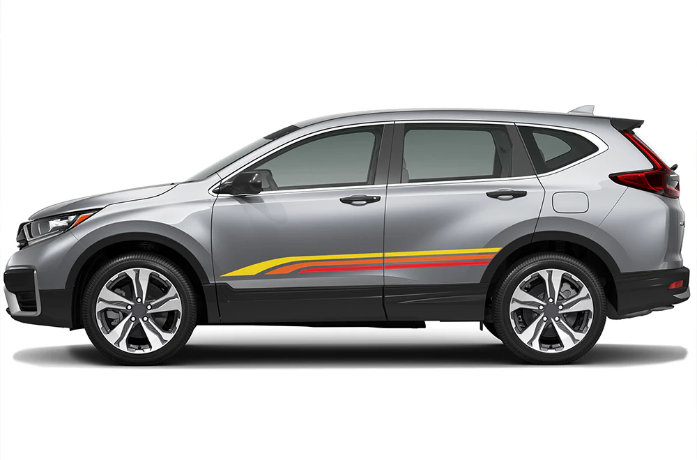 Triple retro stripes light shades Graphics Vinyl Decals Compatible with Honda CR-V