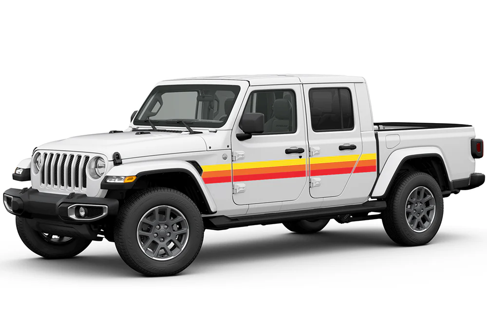 Triple Side Door Retro Stripes (Orange/Yellow/Red) for JT Gladiator