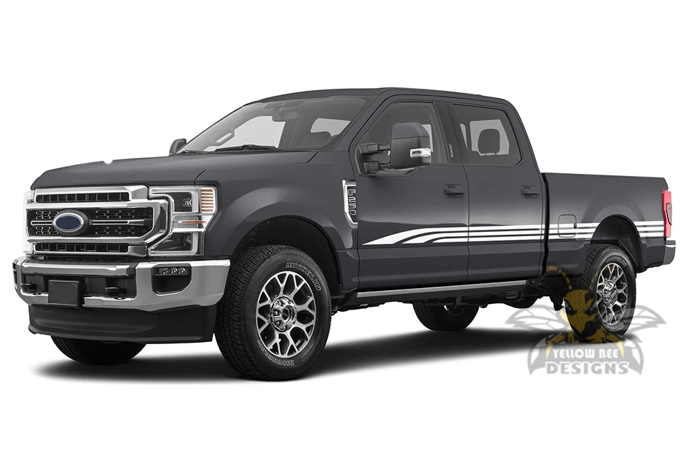 Triple Side Door Stripes Vinyl Decals Compatible with Ford F250 - Image 3