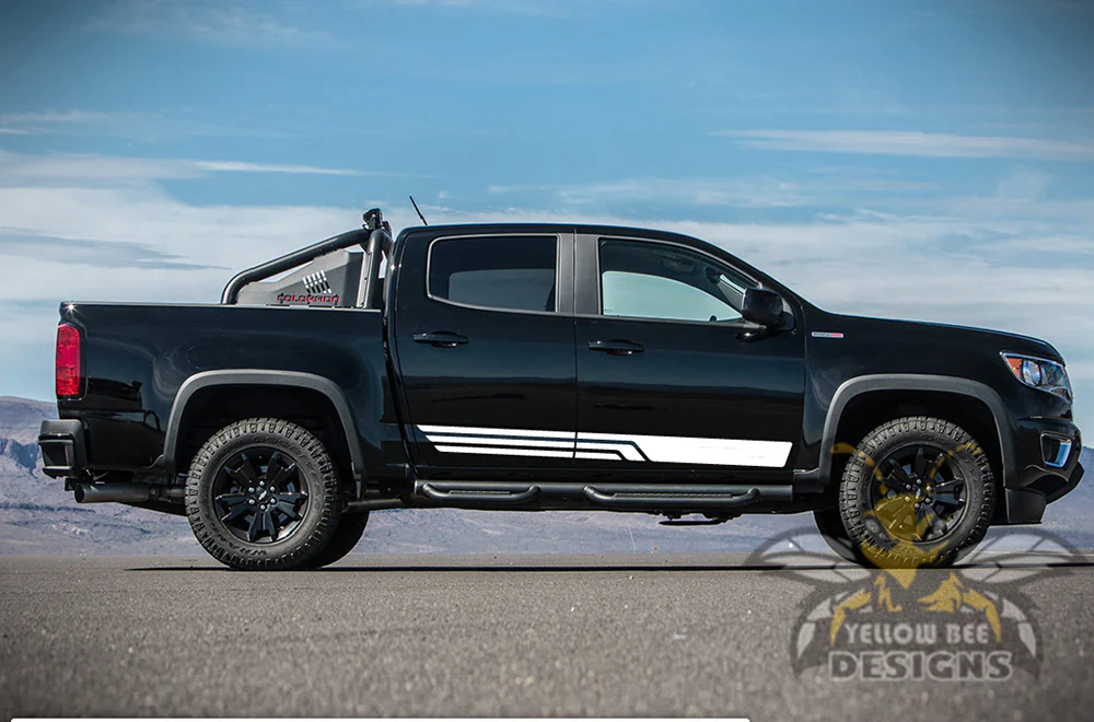 Triple Side Stripes Graphics Vinyl Decals Compatible with Chevrolet Colorado Crew Cab - Image 5